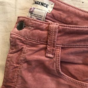 L’AGENCE Margot Velvet Jeans Blush Pink Skinny High Rise Size 27